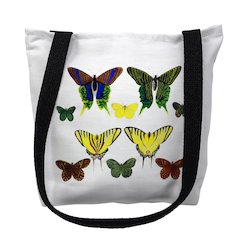 Green Butterflies Large Tote Bag 18x18