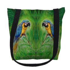 Blue Macaws Medium Tote Bag 16x16