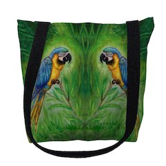 Blue Macaws Small Tote Bag 13x13