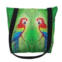 Red Macaws Medium Tote Bag 16x16