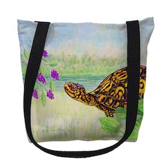 Turtle & Berries Medium Tote Bag 16x16
