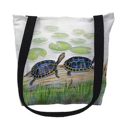 Two Turtles Medium Tote Bag 16x16