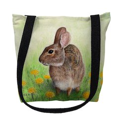 Rabbit Left Large Tote Bag 18x18