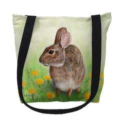 Rabbit Left Medium Tote Bag 16x16