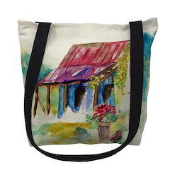 Barn & Geranium Medium Tote Bag 16x16