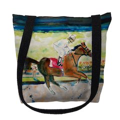 Racing Horse Large Tote Bag 18x18