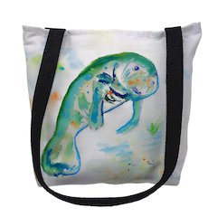 Betsy's Manatee Medium Tote Bag 16x16