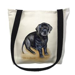 Black Lab Medium Tote Bag 16x16