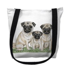 Pugs Large Tote Bag 18x18