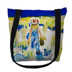 Garden Girl Small Tote Bag 13x13