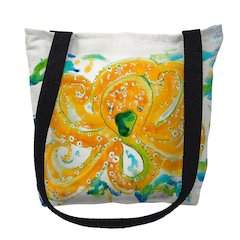 Orange Octopus Medium Tote Bag 16x16