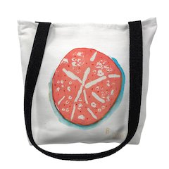 Coral Sand Dollar Small Tote Bag 13x13