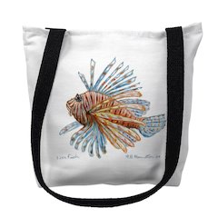 Lion Fish Guest Towel Large Tote Bag 18x18