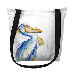 Watercolor Pelican Medium Tote Bag 16x16