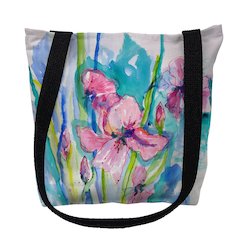 Pink Iris Large Tote Bag 18x18