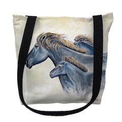 Wild Horses Large Tote Bag 18x18