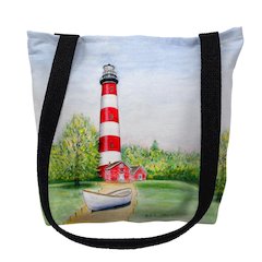 Chincoteague Lighthouse, VA Large Tote Bag 18x18
