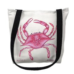 Pink Crab Small Tote Bag 13x13