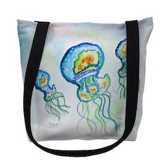 Three Jellyfish Large Tote Bag 18x18