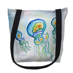 Three Jellyfish Medium Tote Bag 16x16
