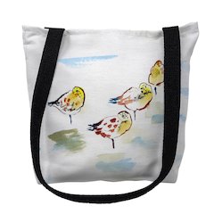 Four Sanderlings Large Tote Bag 18x18