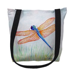 Amber & Blue Dragonfly Medium Tote Bag 16x16