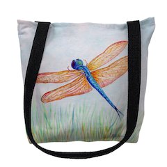 Amber & Blue Dragonfly Small Tote Bag 13x13