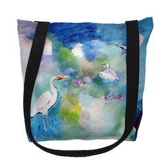 Three Egrets Medium Tote Bag 16x16