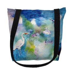 Three Egrets Small Tote Bag 13x13