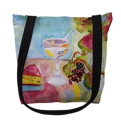 Wine & Cheese Small Tote Bag 13x13