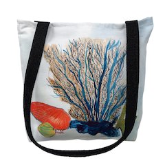Coral & Shells Small Tote Bag 13x13
