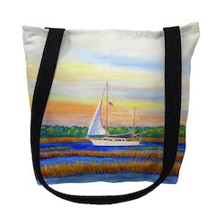 Marsh Sailing Large Tote Bag 18x18