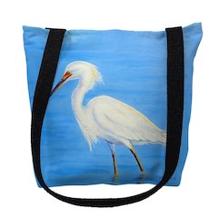 Stalking Snowy Egret Small Tote Bag 13x13