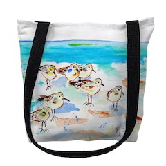 Seven Sanderlings Large Tote Bag 18x18