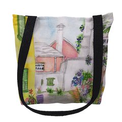 Yellow House Medium Tote Bag 16x16