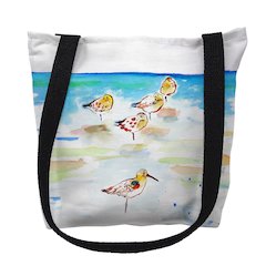 Five Sanderlings Medium Tote Bag 16x16
