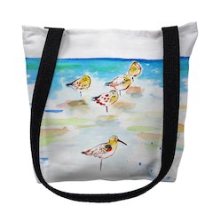 Five Sanderlings Small Tote Bag 13x13
