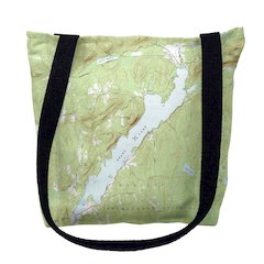 Brant Lake NY Nautical Map Medium Tote Bag 16x16
