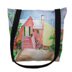 Bermuda House Large Tote Bag 18x18