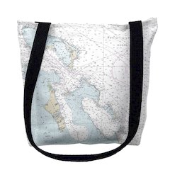 Bahamas Nautical Map Medium Tote Bag 16x16