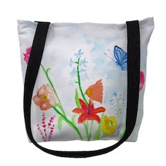 Pastel Garden Large Tote Bag 18x18
