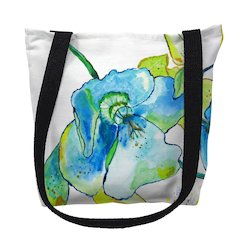 Blue Hibiscus Medium Tote Bag 16x16