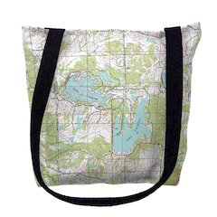 Lake Cavalier & Lake Norman, MS Nautical Map Medium Tote Bag 16x16