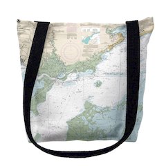 Lake Borgne and Approaches, LA Nautical Map Medium Tote Bag 16x16