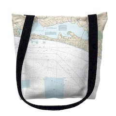 Choctawhatchee Bay, FL Nautical Map Medium Tote Bag 16x16