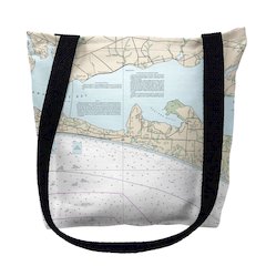 Santa Rosa Beach, FL Nautical Map Medium Tote Bag 16x16