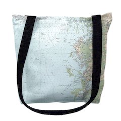 Crystal River, FL Nautical Map Medium Tote Bag 16x16