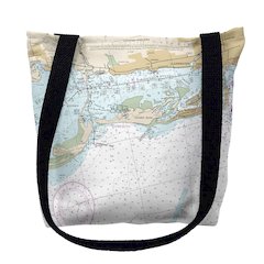 Clearwater Harbor, FL Nautical Map Medium Tote Bag 16x16