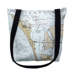 Anna Maria Island, FL Nautical Map Medium Tote Bag 16x16