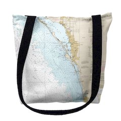 Venice, FL Nautical Map Medium Tote Bag 16x16